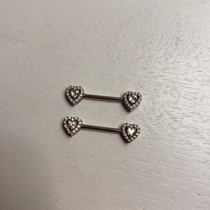 Heart nipple rings